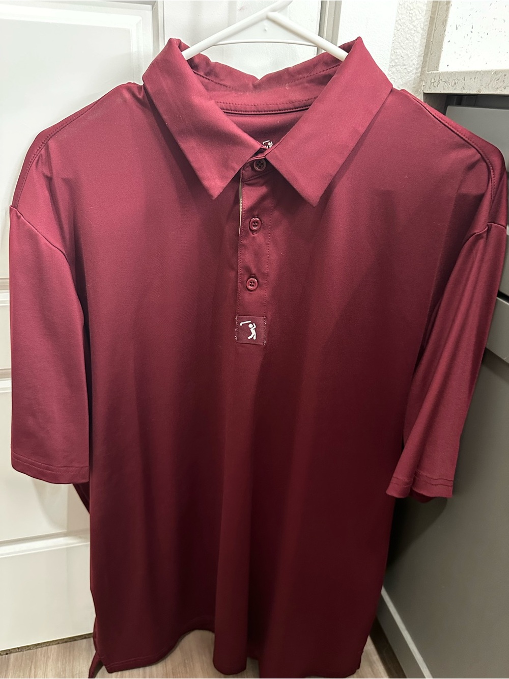 Men's Golf Polo Shirt in Burgundy - Performance Short Sleeve
